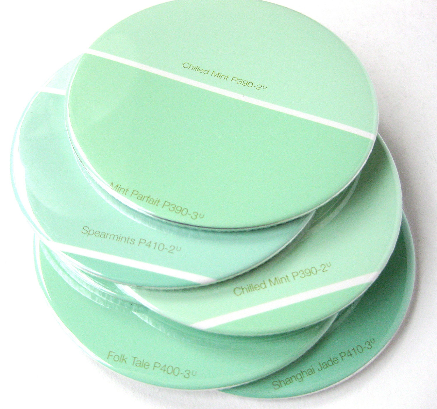 Mint Coasters // Recycled Paint Samples  // Choose Your Own Color // Mint Green Home Decor