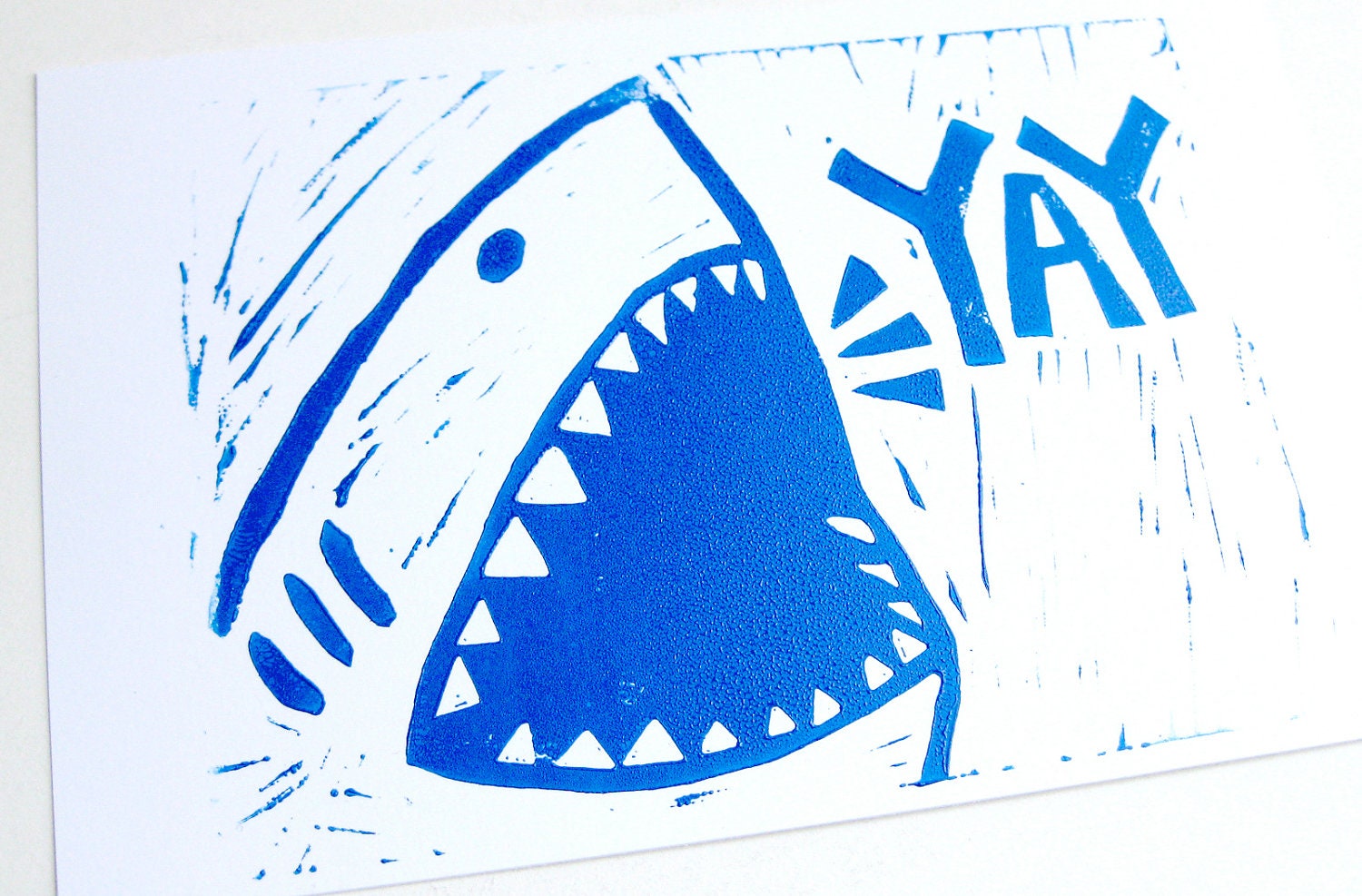 Linocut Print // Shark
