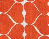 Hearts in Persimmon on 100% Organic quilters weight cotton.