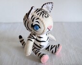 White Tiger Plush Art Doll, Nola