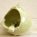 French Salt Pig Handcrafted Spoon Spring Green Salt Cellar Ceramic Stoneware Pottery For Gourmet Cook Or Kitchen Leaf Decor