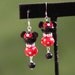 Oh so perfect SRA Lampwork Disney Mickey Minnie Mouse DeSIGNeR EaRRiNgs Black N Red Polka Dots