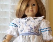 American Girl Doll Clothes - Blue Flowers Dress - Fits American Girl Doll or 18 inch doll