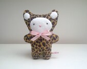 SALE Was 9, Cute Baby Leopard, Small, Soft Fleece Plush Toy Cat