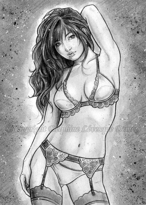 Femme de reves 3 ACEO - limited edition print 2/20 by Delphine Levesque Demers