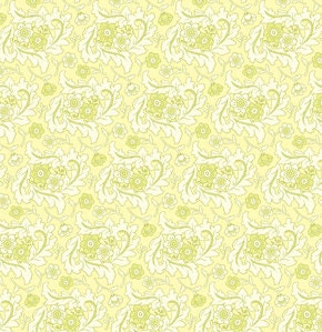 Heather Bailey Freshcut Finery Cream Flannel Fabric, 1 Yard