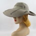 Vintage 1940s 40s Wide Brim Sage Green Fedora by Touster
