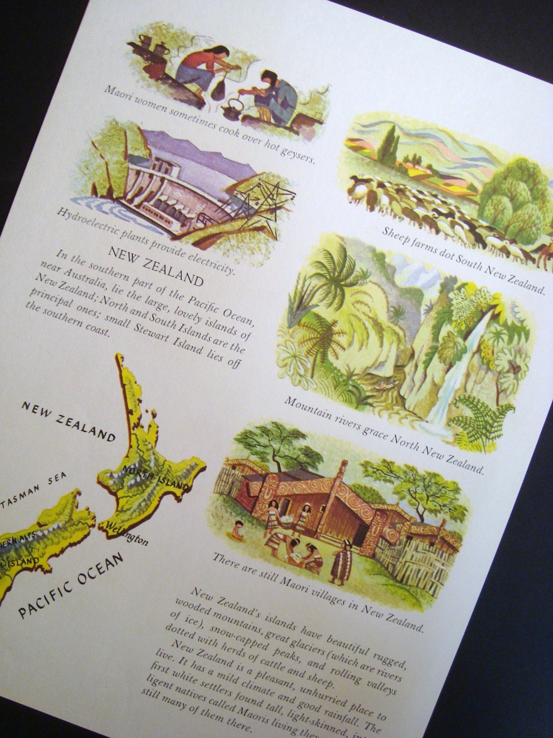 The Islands of New Zealand  Original Print Number 726