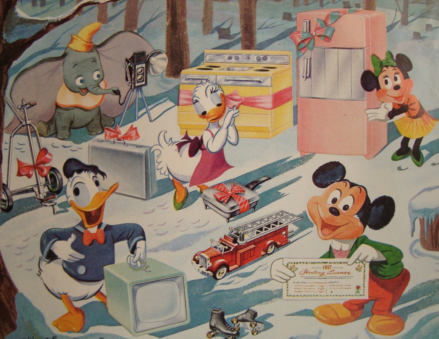 Walt Disney Christmas with Mickey Mouse Vintage Original Advertisement  Number 727