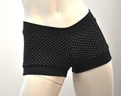 SXY FITNESS Black Polka Dot Ultra Low RIse Hot Yoga Short Item 4514