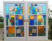 Stained Glass Windows - "Cubism in motion" (W-34)