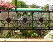Stained Glass Panel - "Ruby Roses" (P-24)