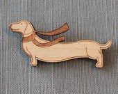Dachshund and Scarf Pin - winter wiener dog brooch stocking stuffer