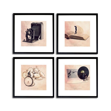Still life photography, Fine art photography, Photo set, Photography set, Steampunk decor, Wall art, Wall decor, Four 6x6(15x15cm)