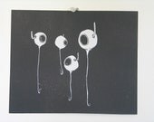 Swimmers in the Dark - linocut on archival paper