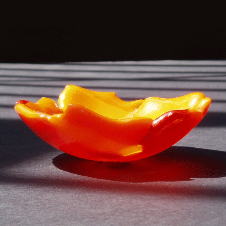 Fused glass bowl - recycled  glass