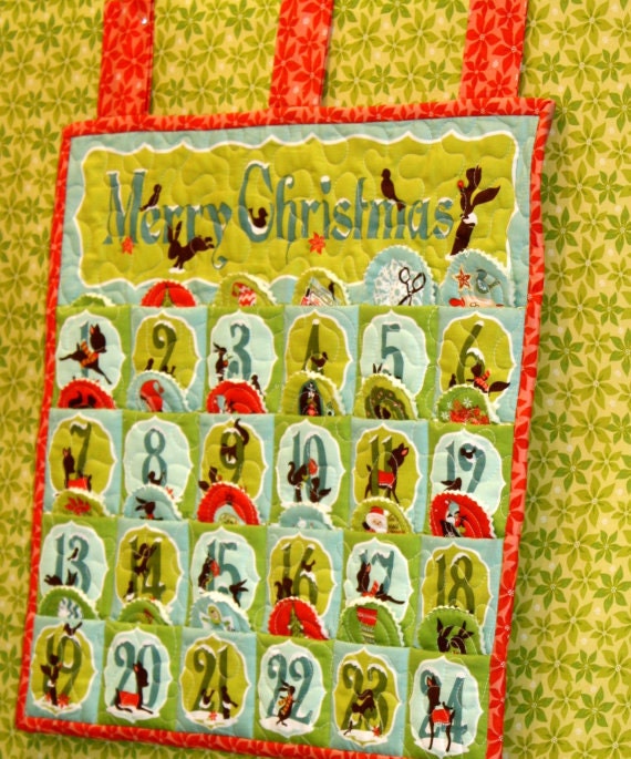 Alpine Wonderland by Sheri McCulley, Advent Panel in red