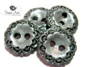 Silver Vintage-Style Handmade Buttons 
