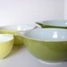 Vintage Pyrex Verde Cinderella Bowl Set