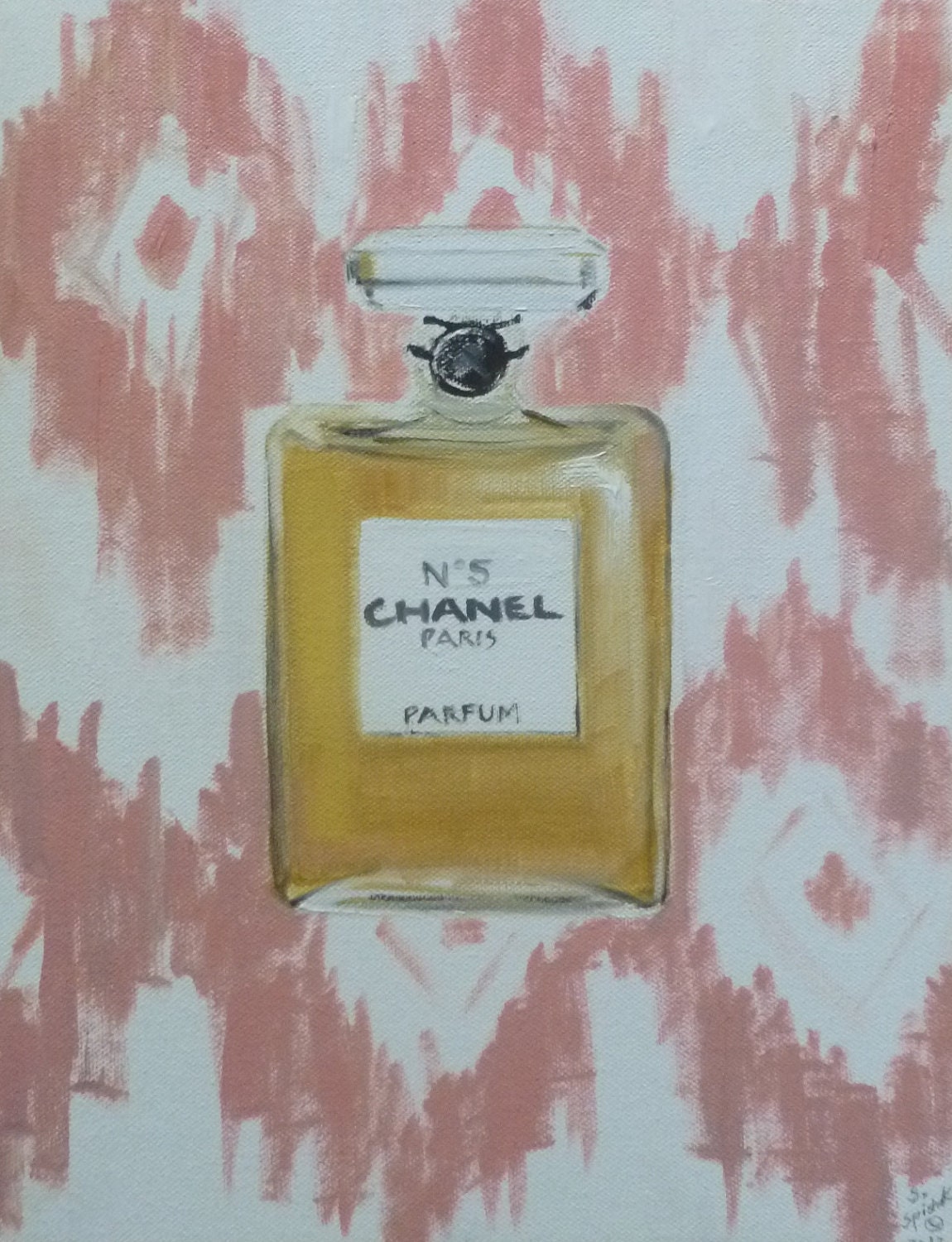 Still Life Original Oil Painting Chanel No 5 Perfume
