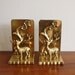 Vintage pair of brass deer bookends