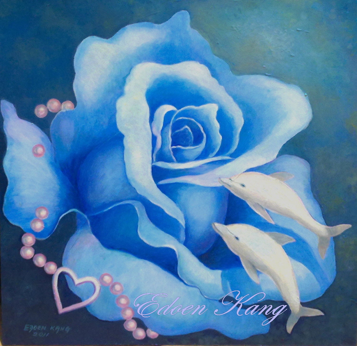 Blue Roses Heart