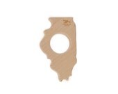 Wood Teether Illinois State wooden toy natural baby toy