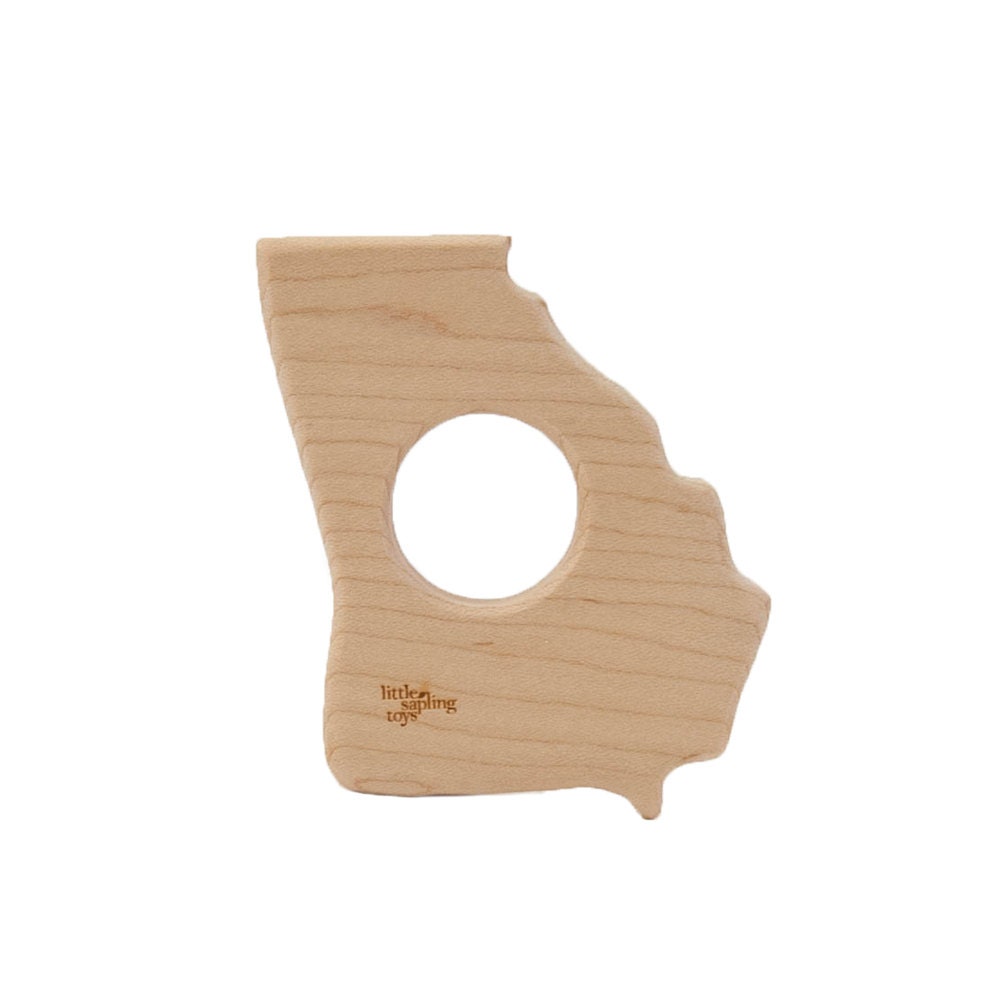 Wood Teether Georgia State wooden toy natural baby toy