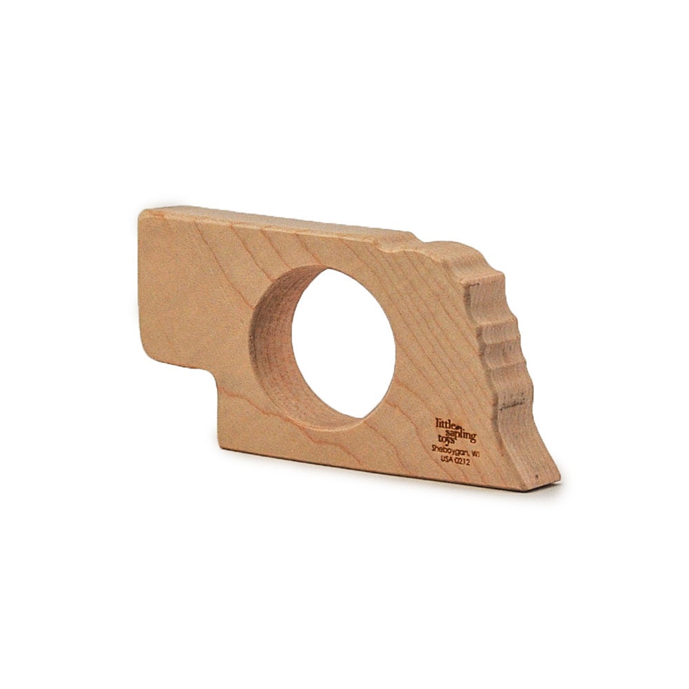 Wood Teether Nebraska State wooden toy natural baby toy