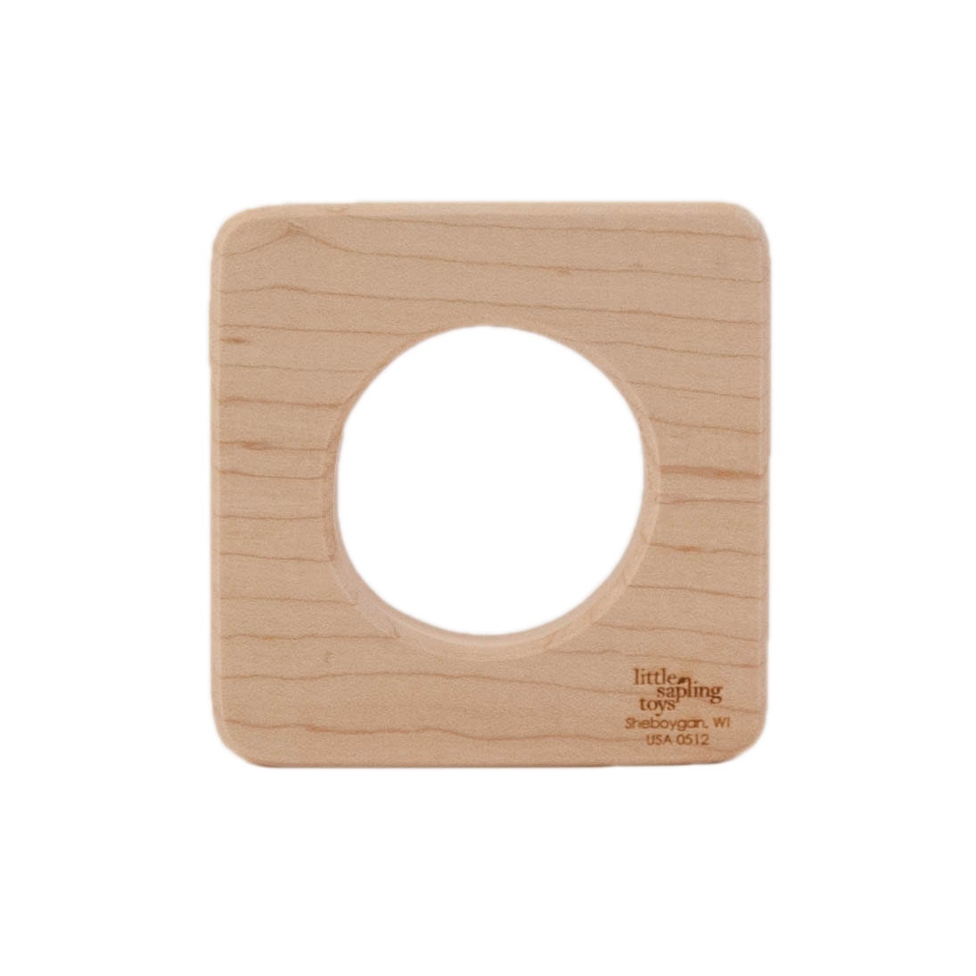 Wood Teether Square wooden natural baby toy