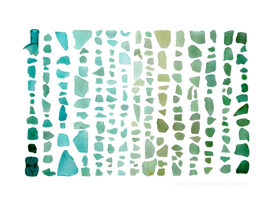 Seaglass Spectrum: Aquamarine to Emerald - 8 x 10 photograph