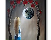 Alice In Wonderland Canvas Print ERBACK ART outsider gothic fantasy Fairy Tale heart Rabbit