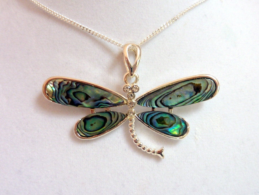Dragonfly Pendant Necklace, Green Blue Purple Silver Dragonfly Pendant, Silver Chain, Colorful Rainbow Dragonfly