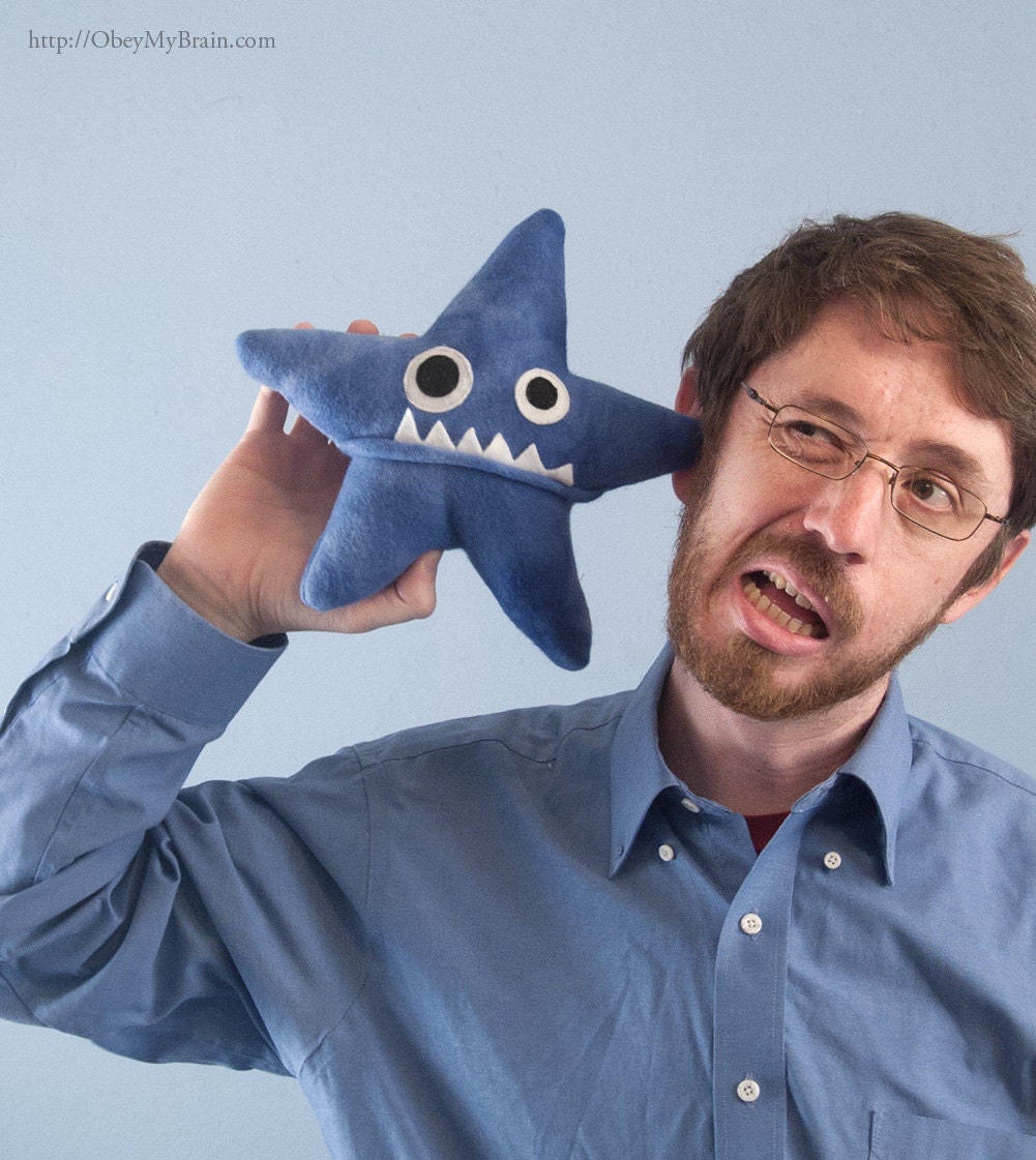 Small Starfish Fleece Plush - Blue Tie Dye