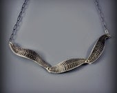 Etched Sterling Silver Fern Trio Necklace