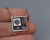 Oxidized New Beginnings Necklace - Inspirational Sterling Silver