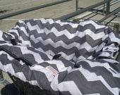 Shopping Cart cover  for boy or girl.....Large Chevron in Gray