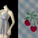 CHERRIES Novelty Print Vintage Gingham Rockabilly Lounging HALTER Swimsuit