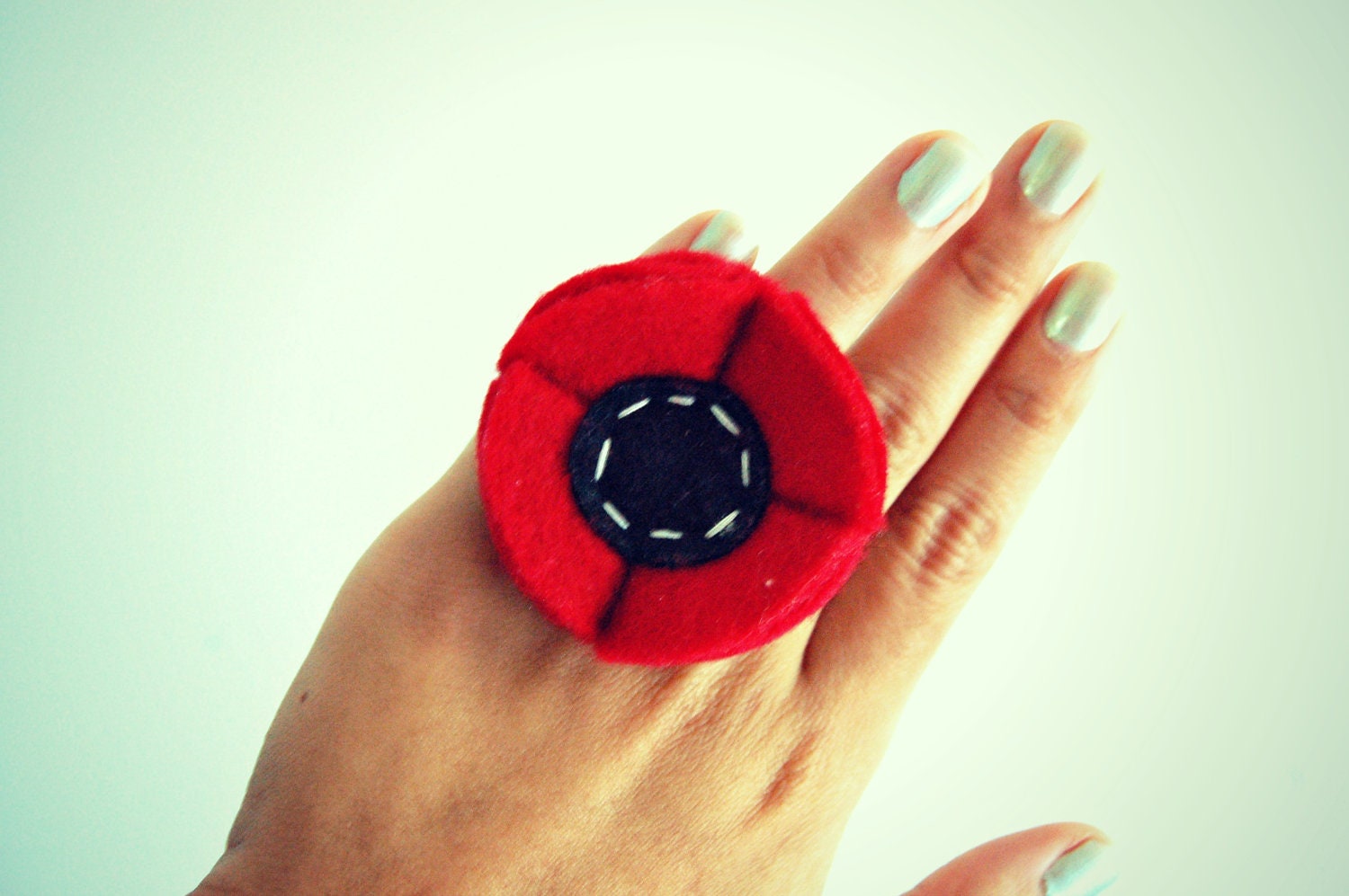 red poppy ring