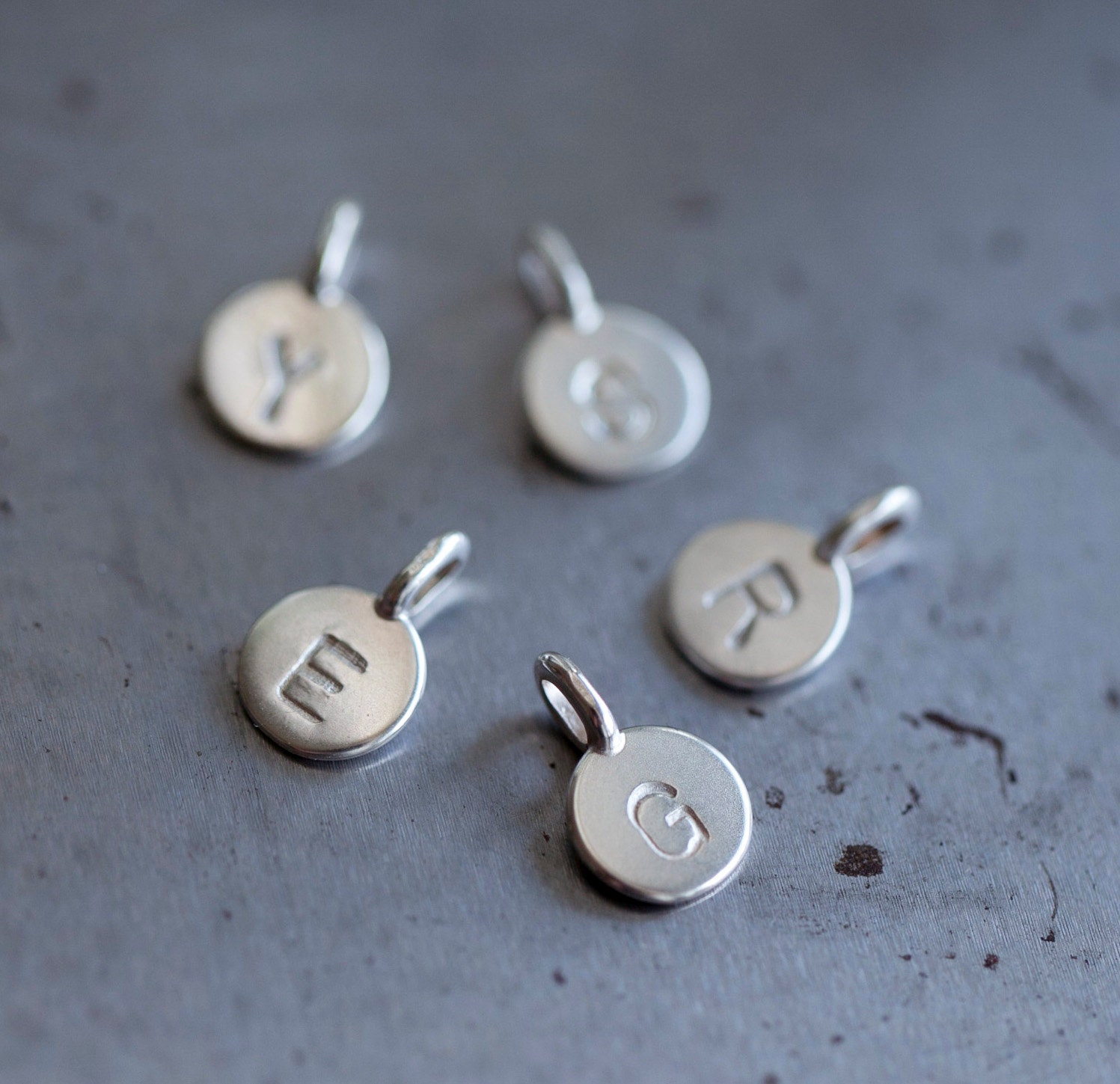 Single Sterling Tiny Initial Charm