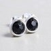Black Onyx Posts, Black Sterling Silver Studs, Handmade, Black Post Earrings