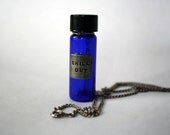 Chill Out Blue Glass Bottle Necklace