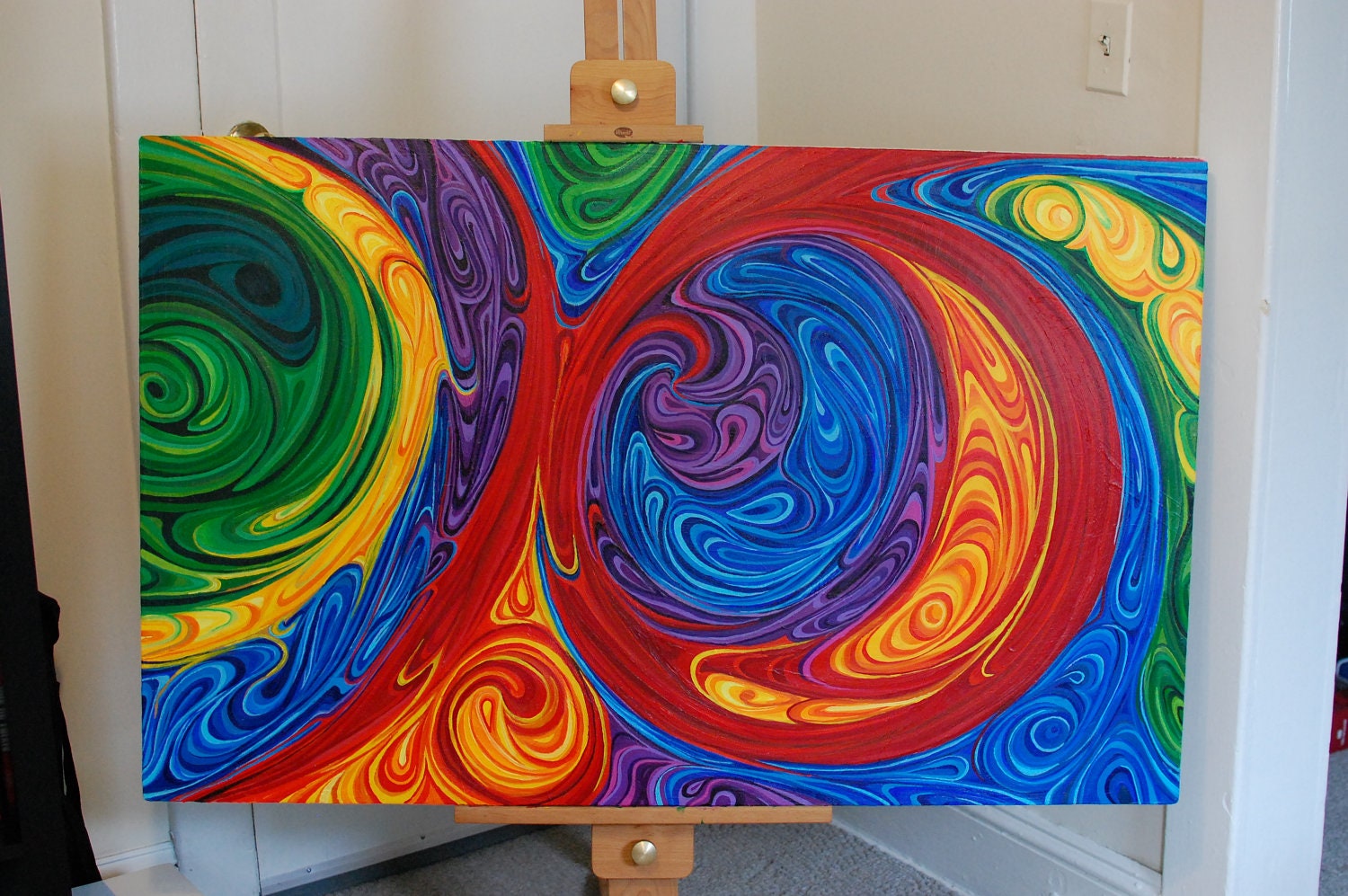 Original Acrylic Painting Modern Design Abstract 48 x 30" Six