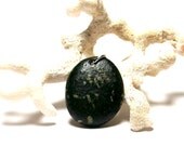 Black Beach Stone Pebble - Drilled Jewelry Slide Pendant Bead - "Uncommon" by StoneMe