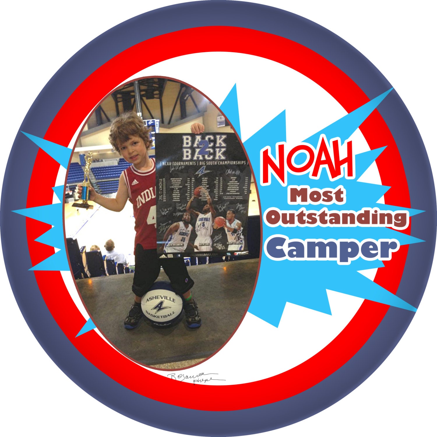 Most outstanding Camper 10 inch  personalized melamine plate customize with photo Super outstanding Camper, special award plate