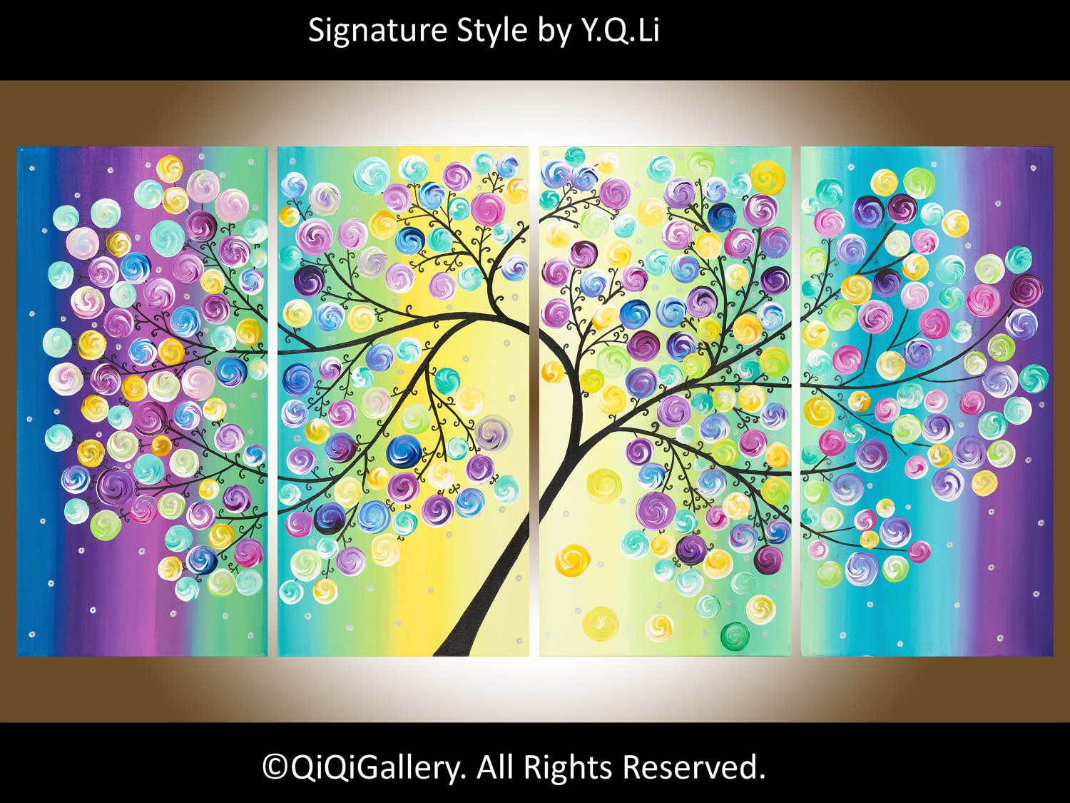 Contemporary Landscape Abstract tree Painting Heavy Texture Impasto Canvas fine art Tree Branches "The Wishing Tree"