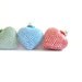 Little Dotted Heart Ornaments: Three Hand painted Puffy Glass Hearts Christmas Tree Ornaments