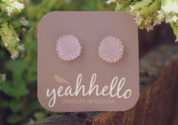 purple frost mini mum flower earrings by yeahhello
