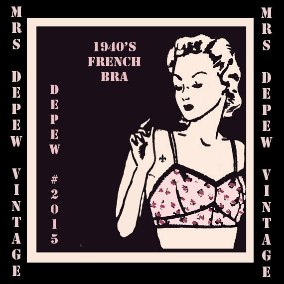 Vintage Sewing Pattern Ladies 1940's French Bra Digital Printable Multisize Depew 2015 -INSTANT DOWNLOAD-
