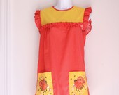 Vintage womens tunic ladybugs and polka dots